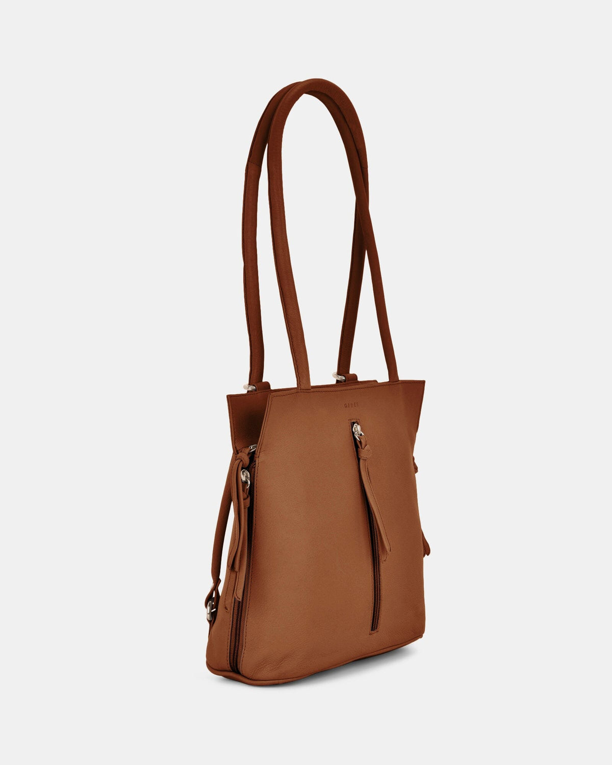Ellie Leather 2 in 1 Convertible Shoulder Bag Backpack - Tan