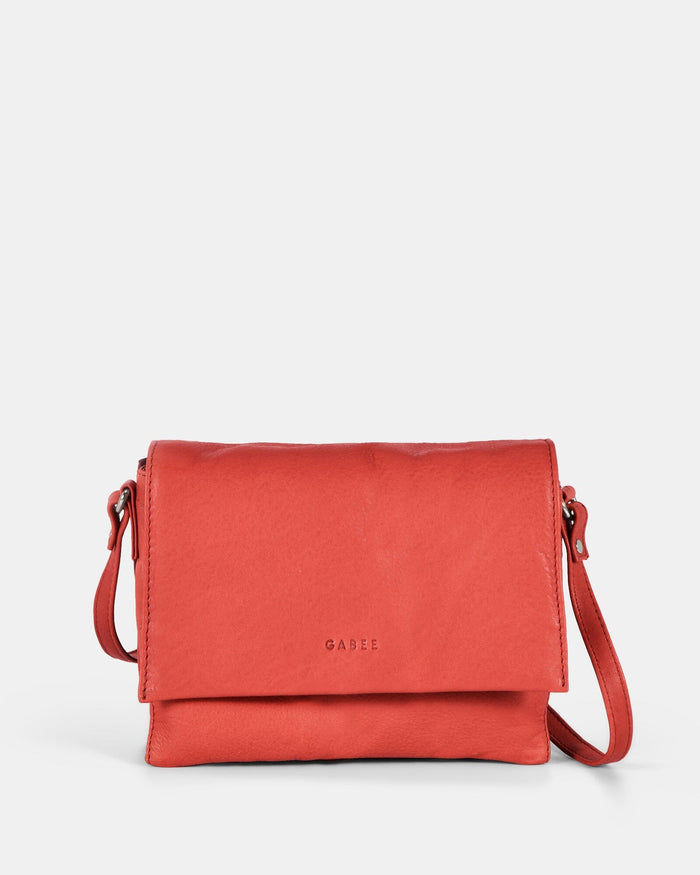 Eloise Leather Crossbody Bag - Coral
