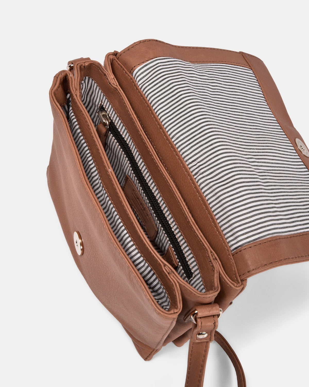 Eloise Leather Crossbody Bag - Taupe