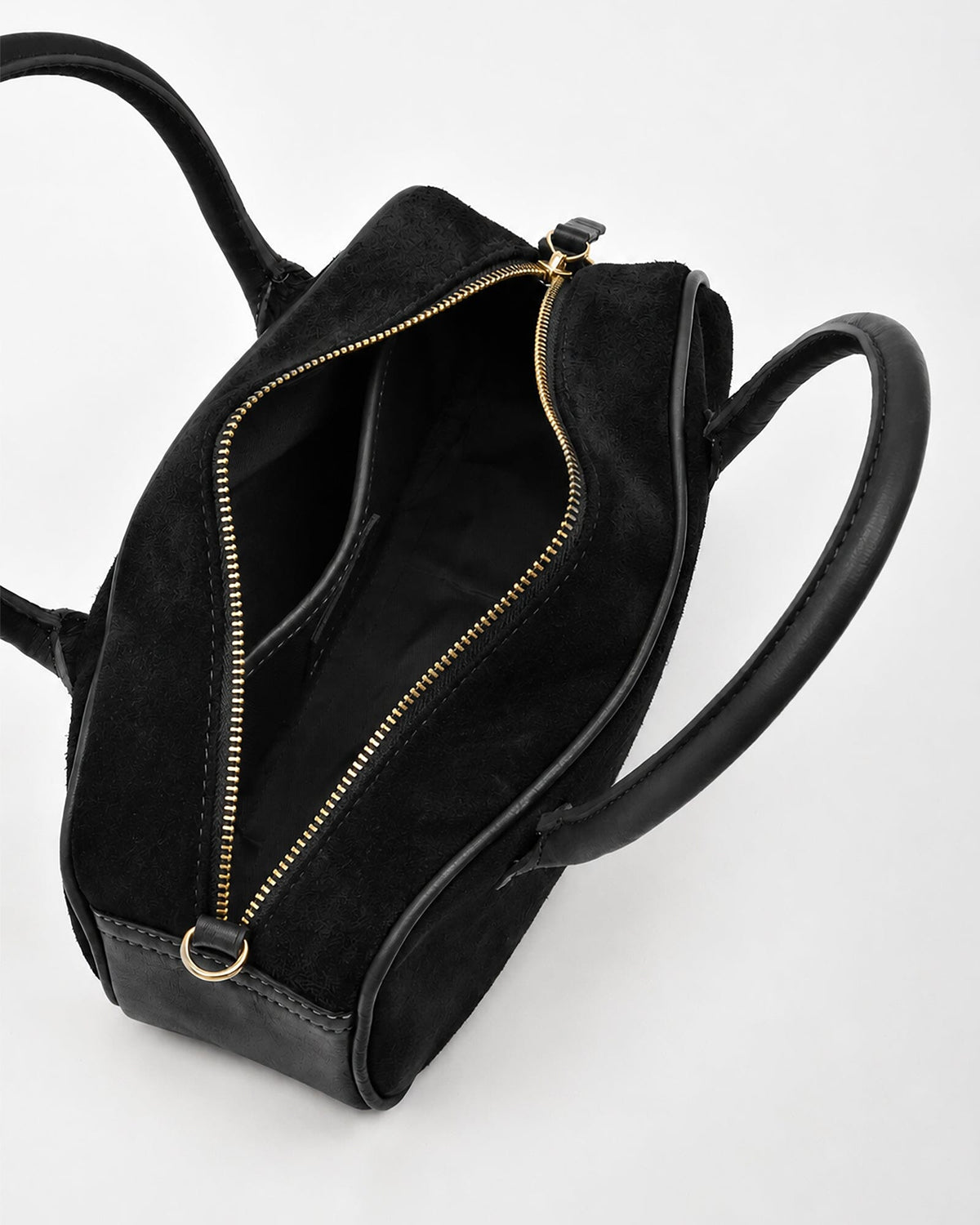Elwood Suede & Leather Crossbody Bag - Black