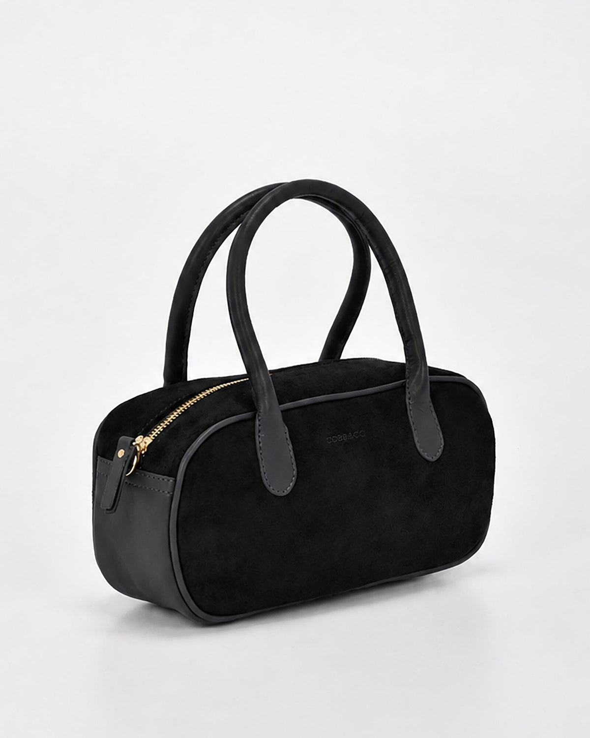 Elwood Suede & Leather Crossbody Bag - Black