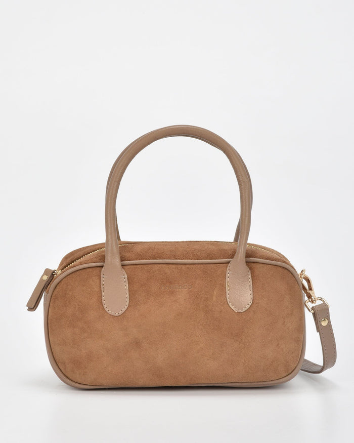 Elwood Suede & Leather Crossbody Bag - Taupe