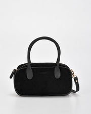 Elwood Suede & Leather Crossbody Bag in Black – Cobb & Co, Australian designed