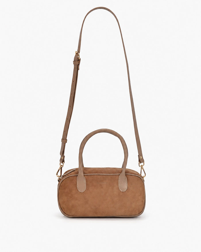 Elwood Suede & Leather Crossbody Bag - Taupe