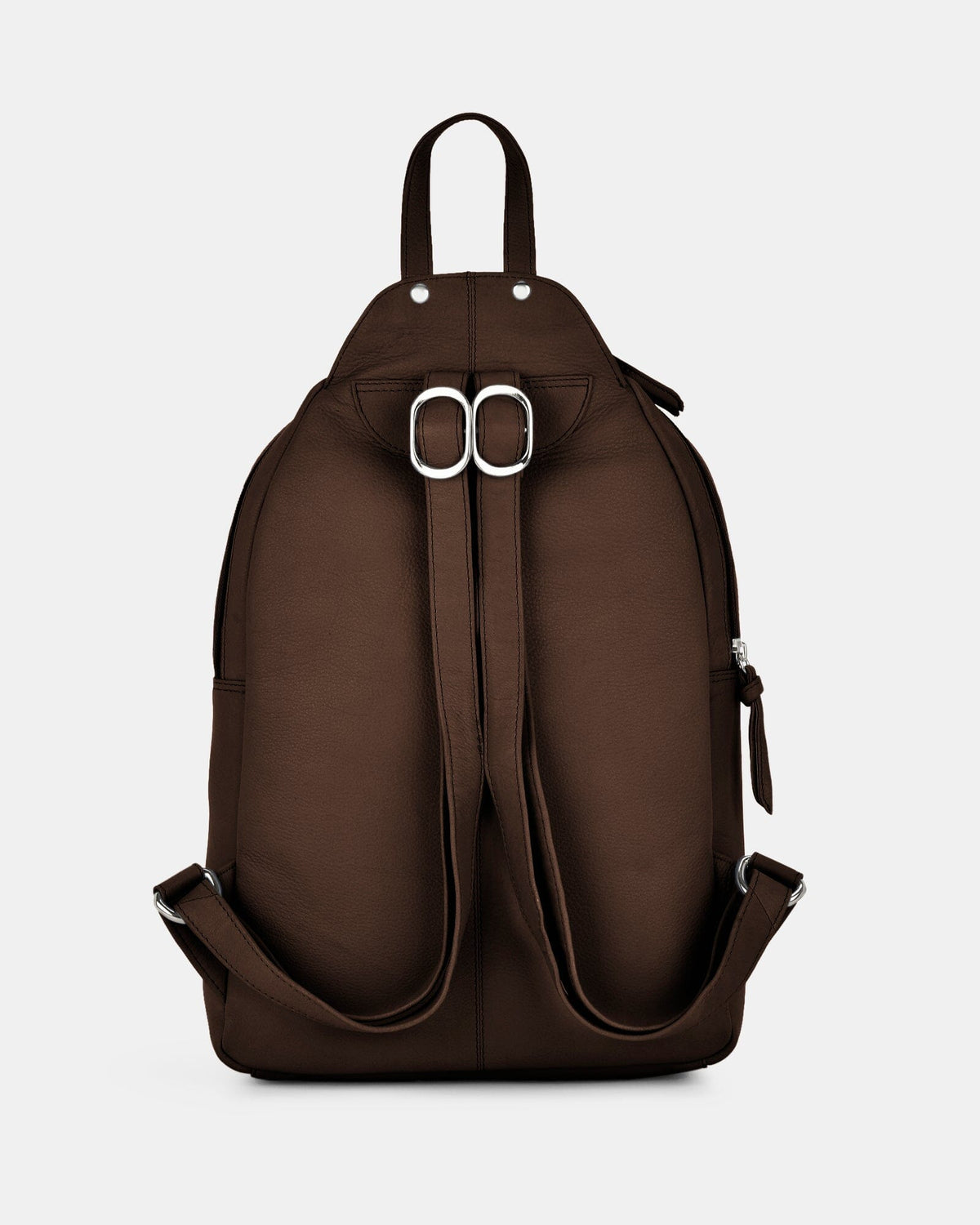 Emma Large Leather Backpack - Chocolate
