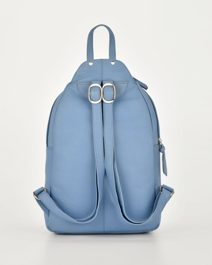 Emma Large Leather Backpack - Powder