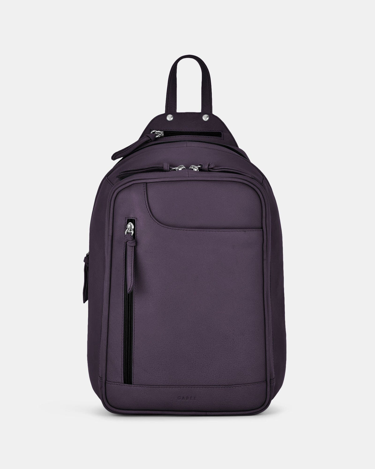 Emma Large Leather Backpack - Purple