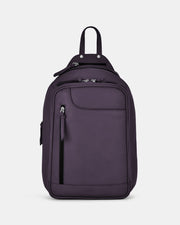 Emma Large Leather Backpack - Purple