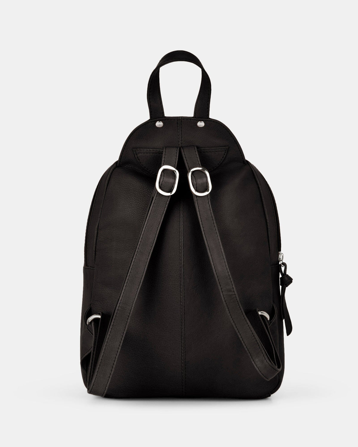 Emma Mini Leather Backpack - Black
