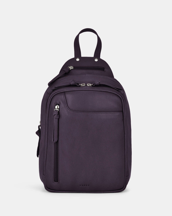 Emma Mini Leather Backpack - Purple