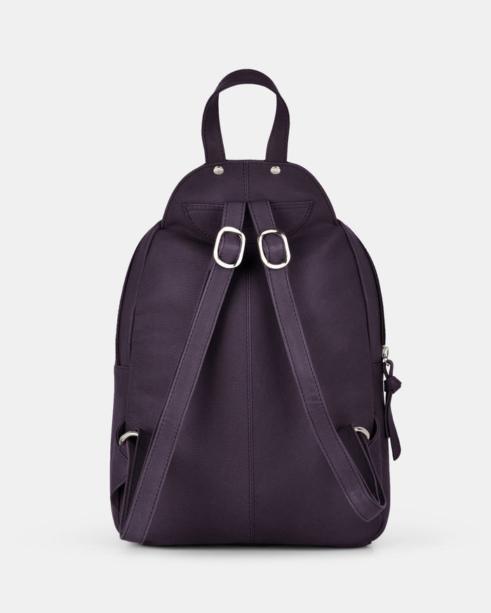 Emma Mini Leather Backpack - Purple