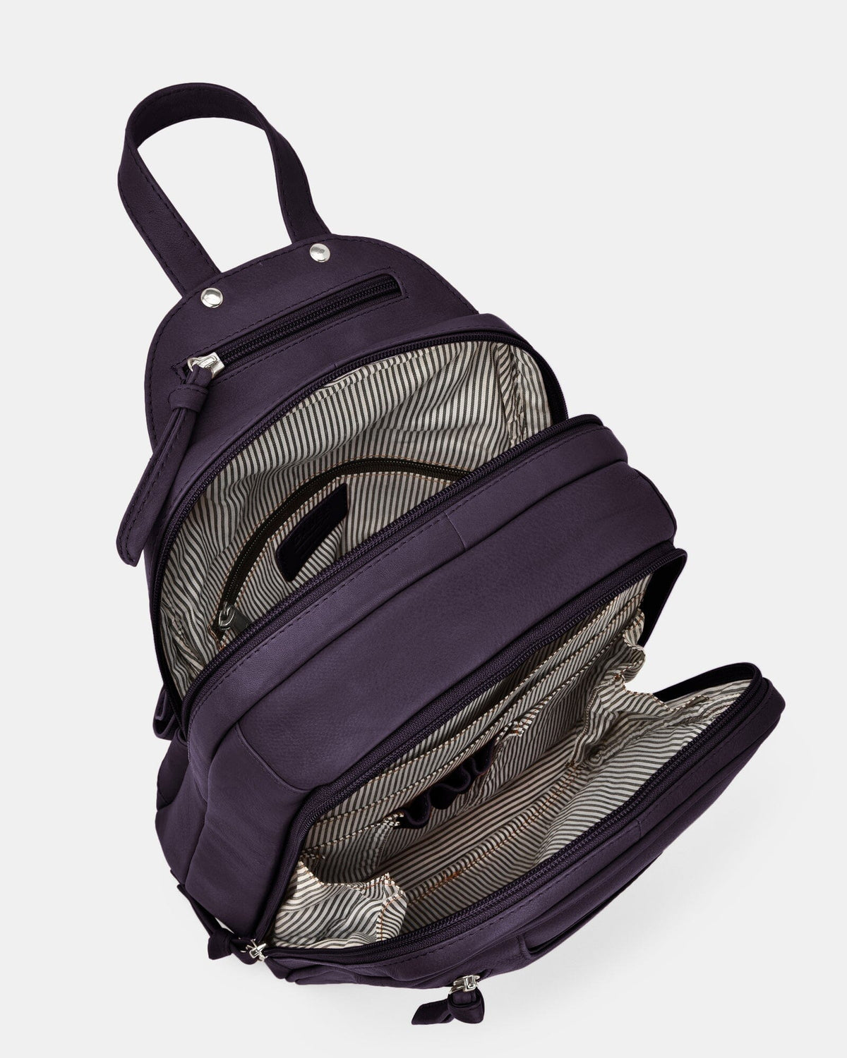 Emma Mini Leather Backpack - Purple