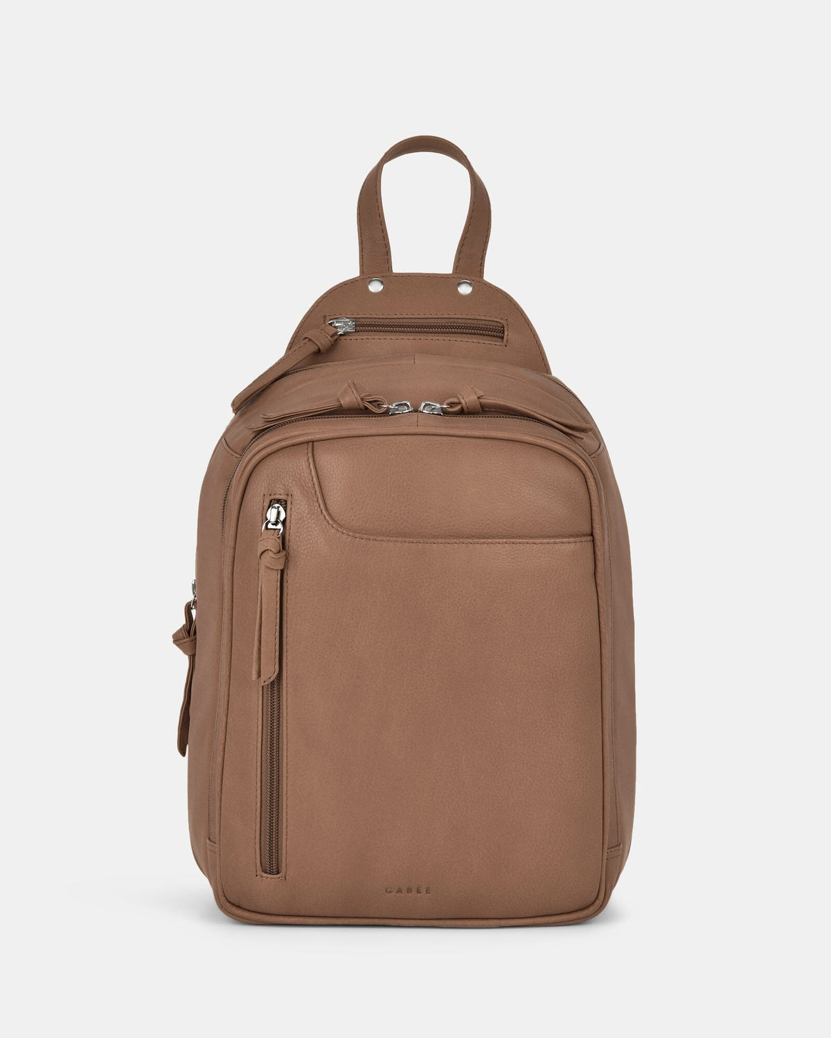 Emma Mini Leather Backpack - Taupe
