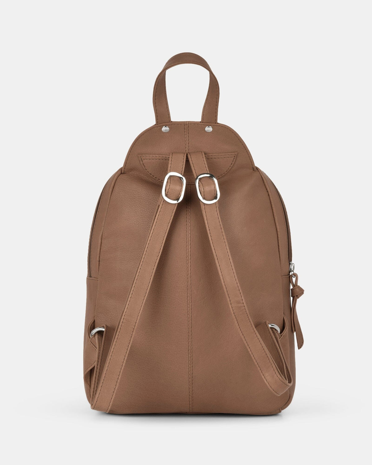 Emma Mini Leather Backpack - Taupe