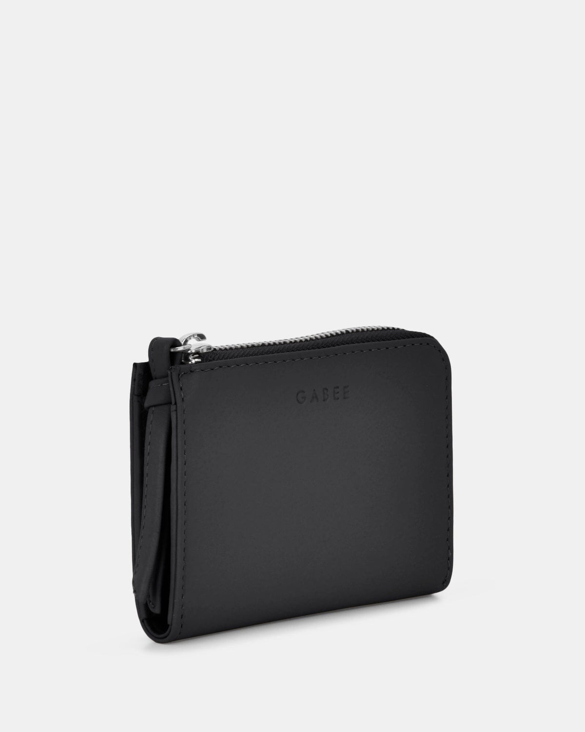 Emmi RFID Safe Leather Small Zip Around Wallet - Black
