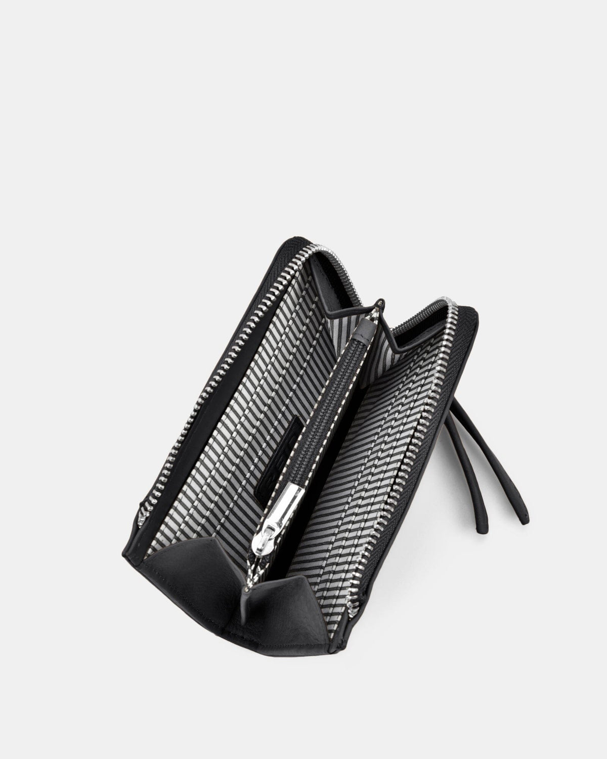 Emmi RFID Safe Leather Small Zip Around Wallet - Black