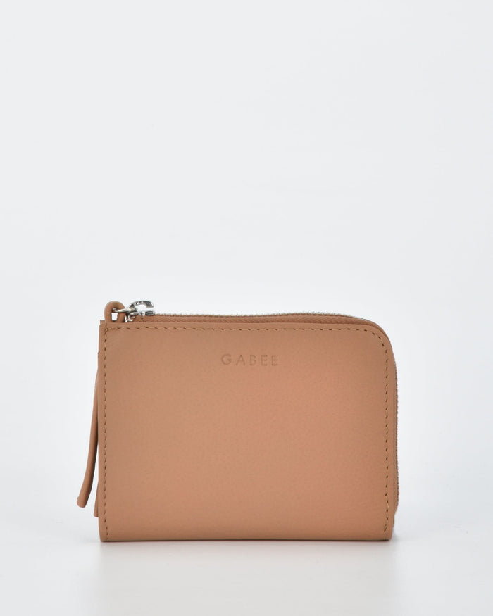 Emmi RFID Safe Leather Small Zip Around Wallet - Camel