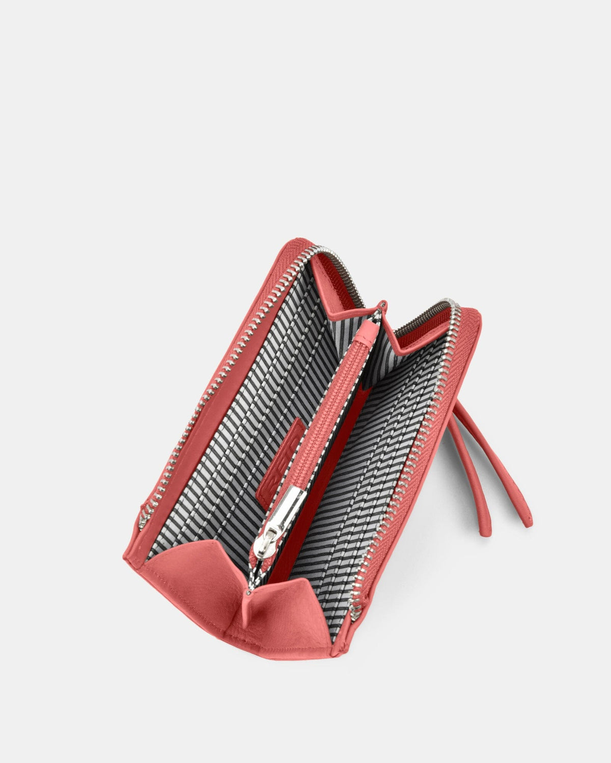 Emmi RFID Safe Leather Small Zip Around Wallet - Coral