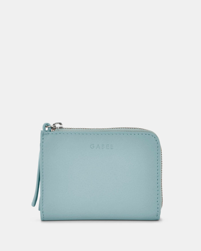 Emmi RFID Safe Leather Small Zip Around Wallet - Ocean