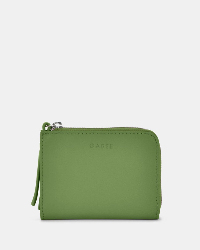 Emmi RFID Safe Leather Small Zip Around Wallet - Pear