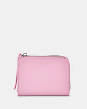 Emmi RFID Safe Leather Small Zip Around Wallet - Pink