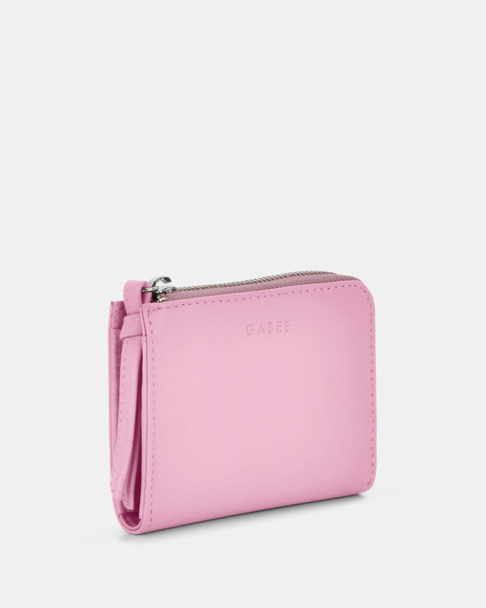 Emmi RFID Safe Leather Small Zip Around Wallet - Pink