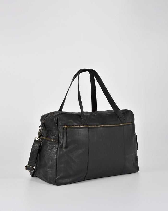 Fleming Leather Weekender Bag - Black