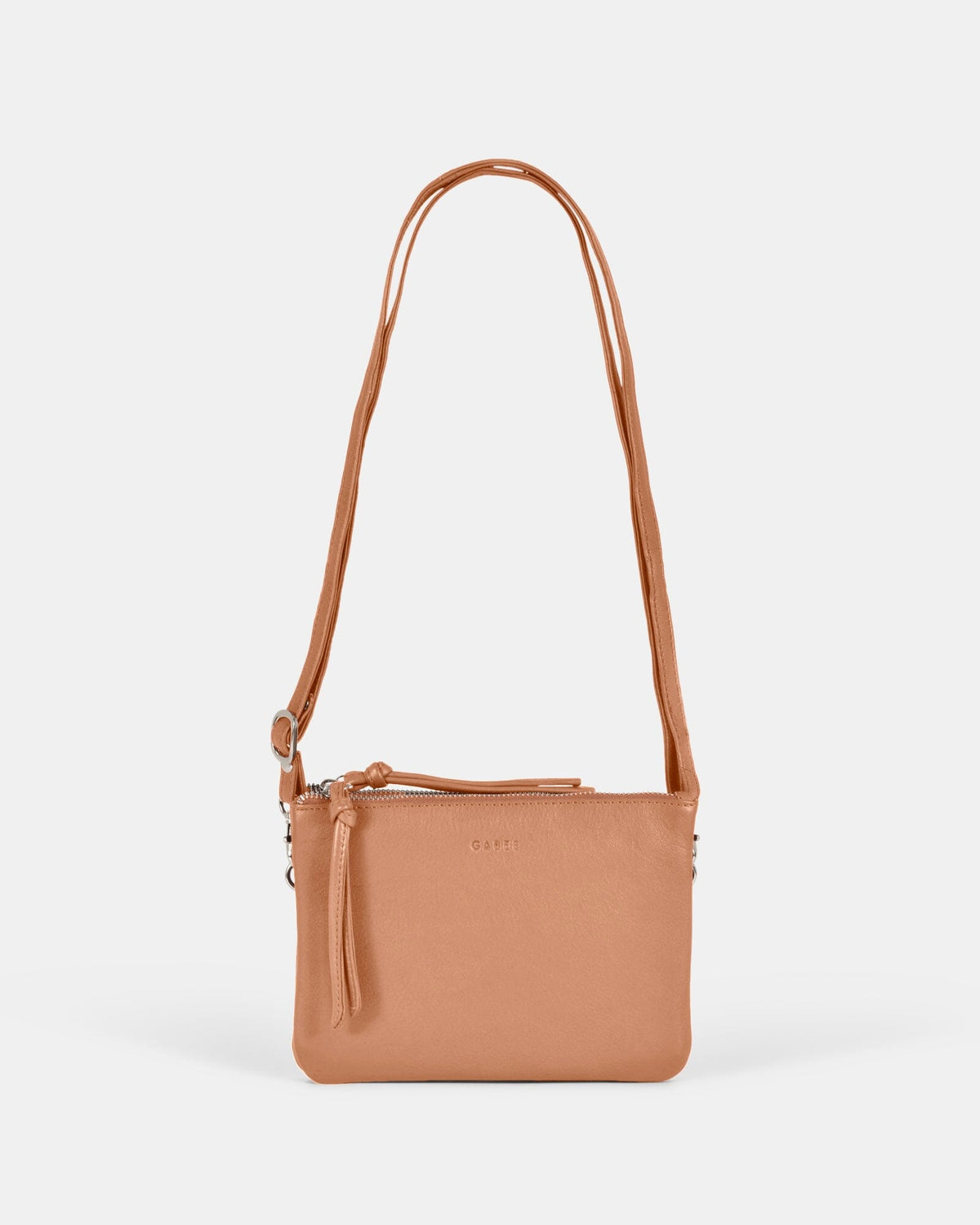 Fulton Soft Leather Double Pouch Crossbody - Camel