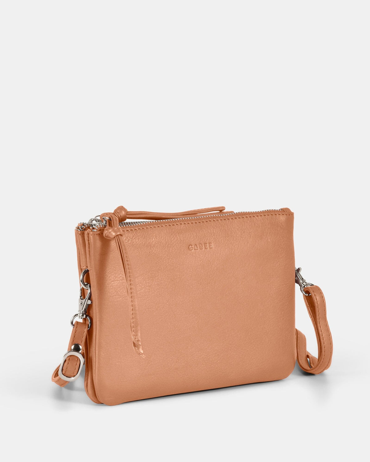 Fulton Soft Leather Double Pouch Crossbody - Camel