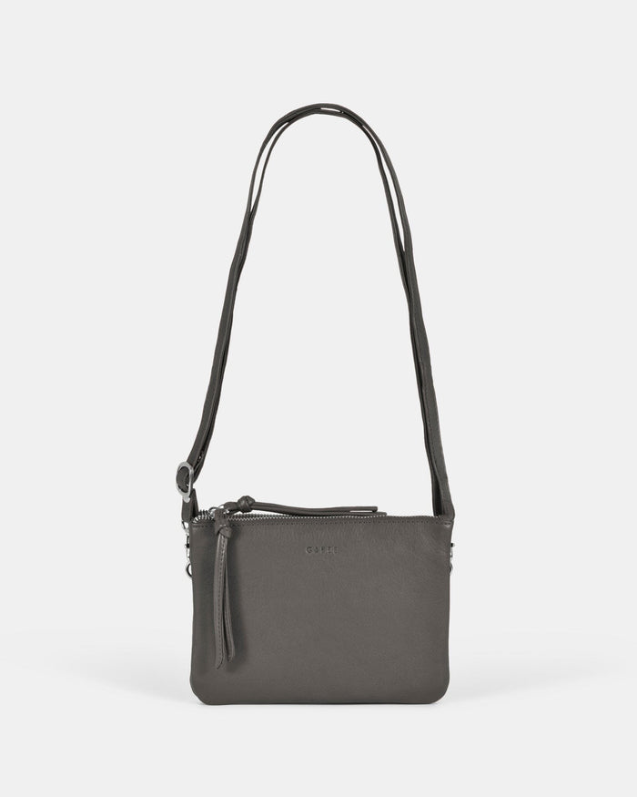 Fulton Soft Leather Double Pouch Crossbody - Denim