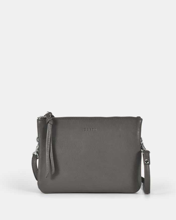 Fulton Soft Leather Double Pouch Crossbody - Denim