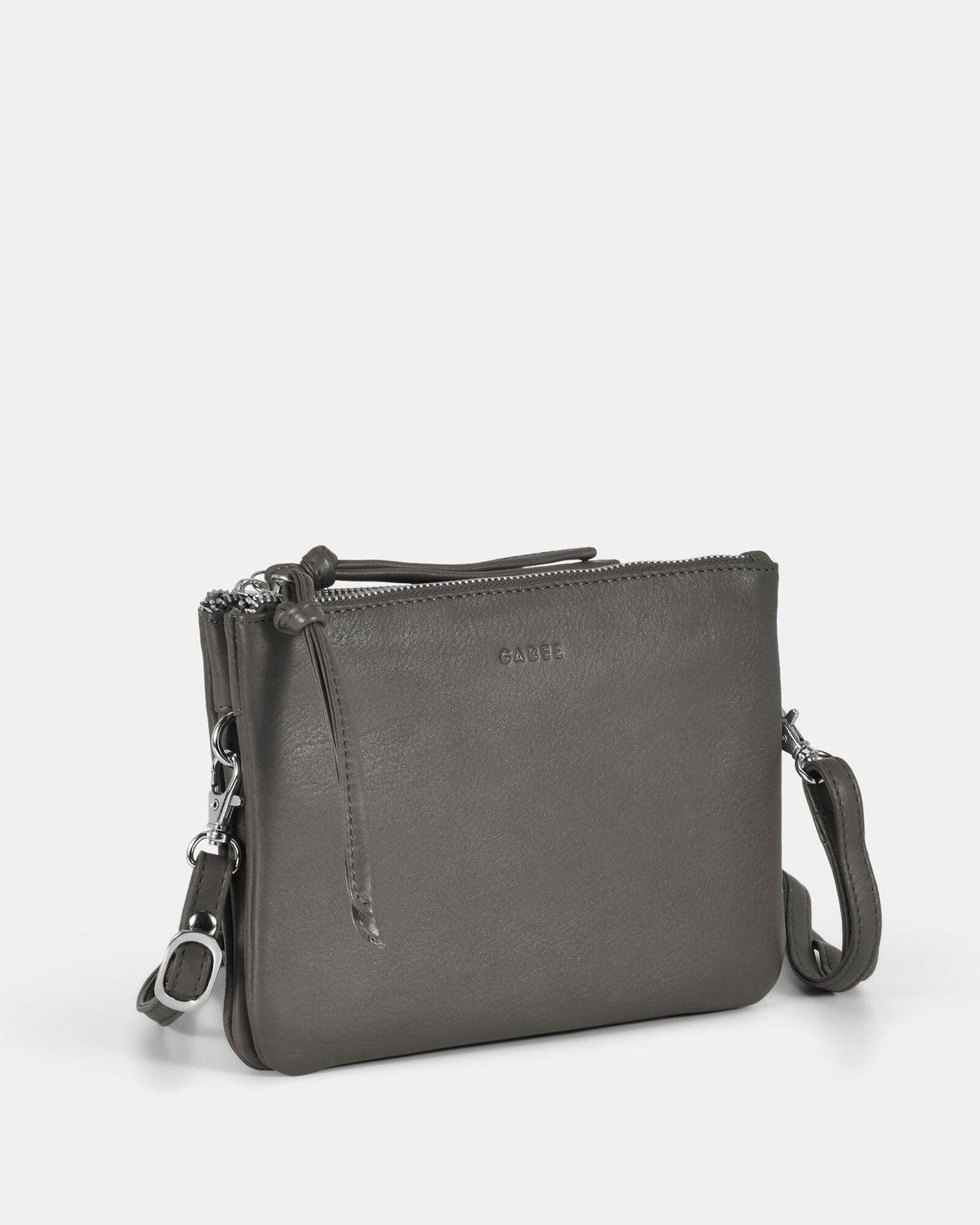 Fulton Soft Leather Double Pouch Crossbody - Denim