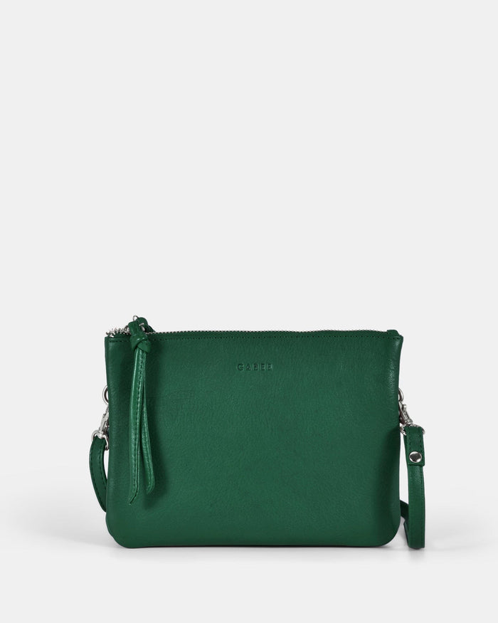 Fulton Soft Leather Double Pouch Crossbody - Forest