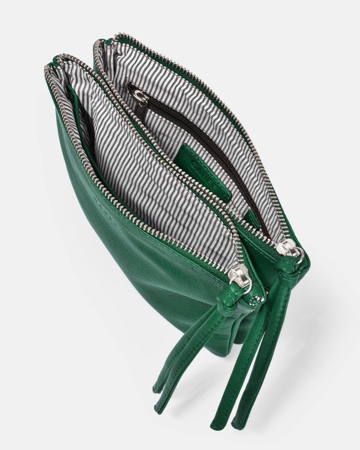 Fulton Soft Leather Double Pouch Crossbody - Forest