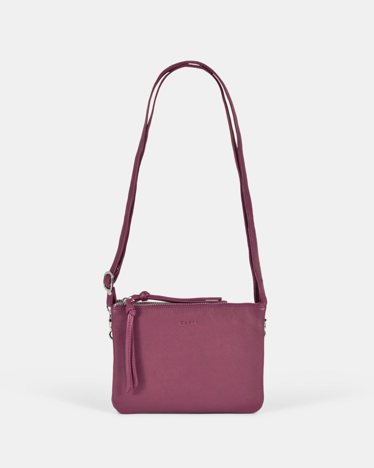 Fulton Soft Leather Double Pouch Crossbody - Mulberry