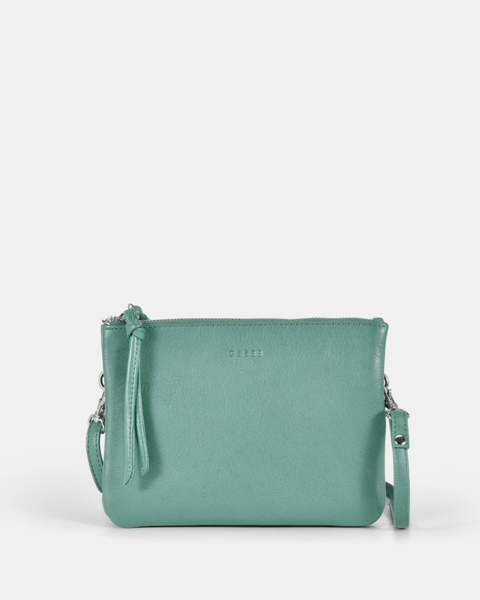 Fulton Soft Leather Double Pouch Crossbody - Ocean