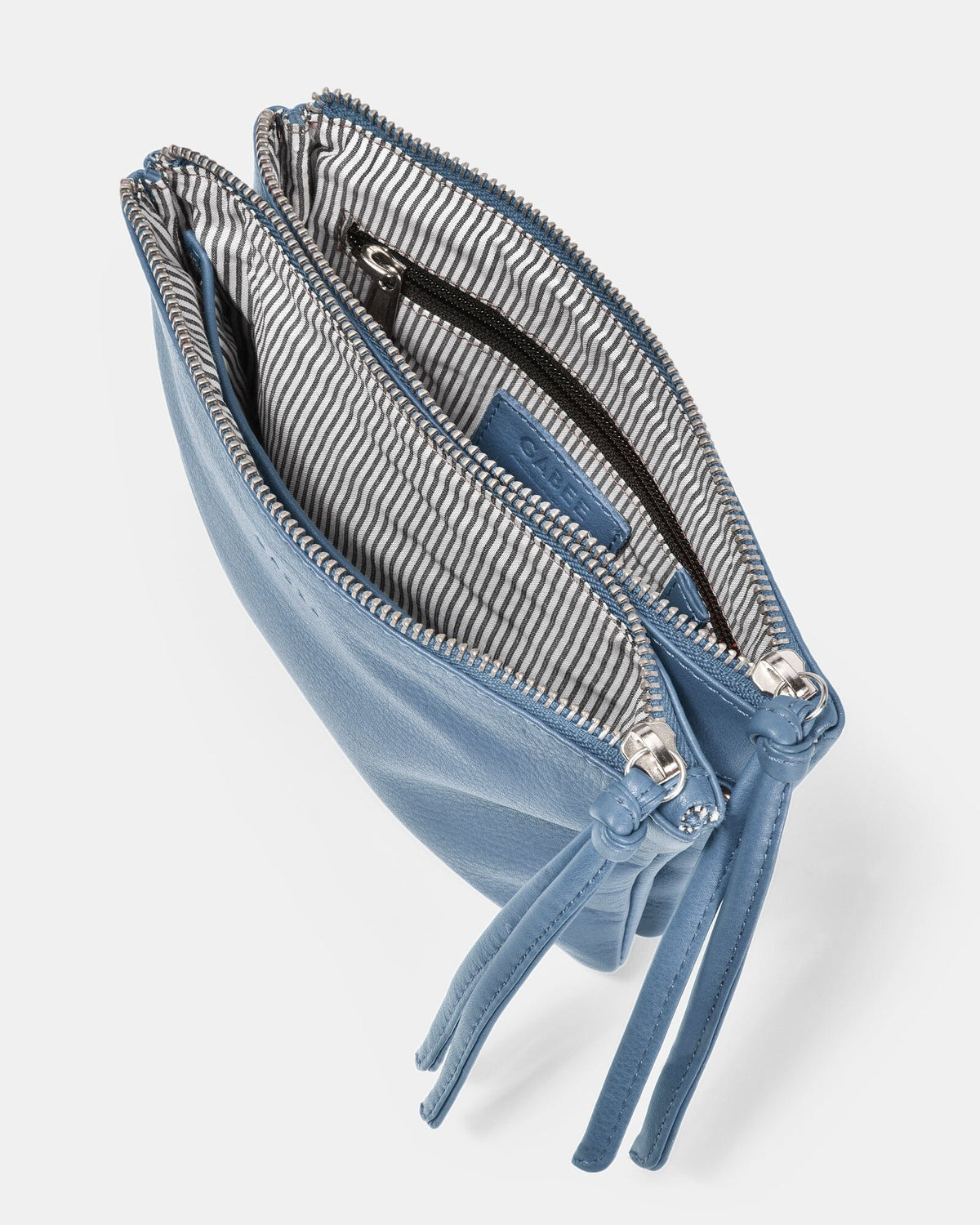 Fulton Soft Leather Double Pouch Crossbody - Powder