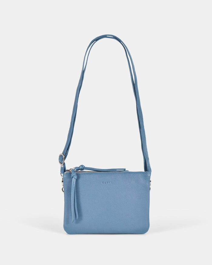 Fulton Soft Leather Double Pouch Crossbody - Powder
