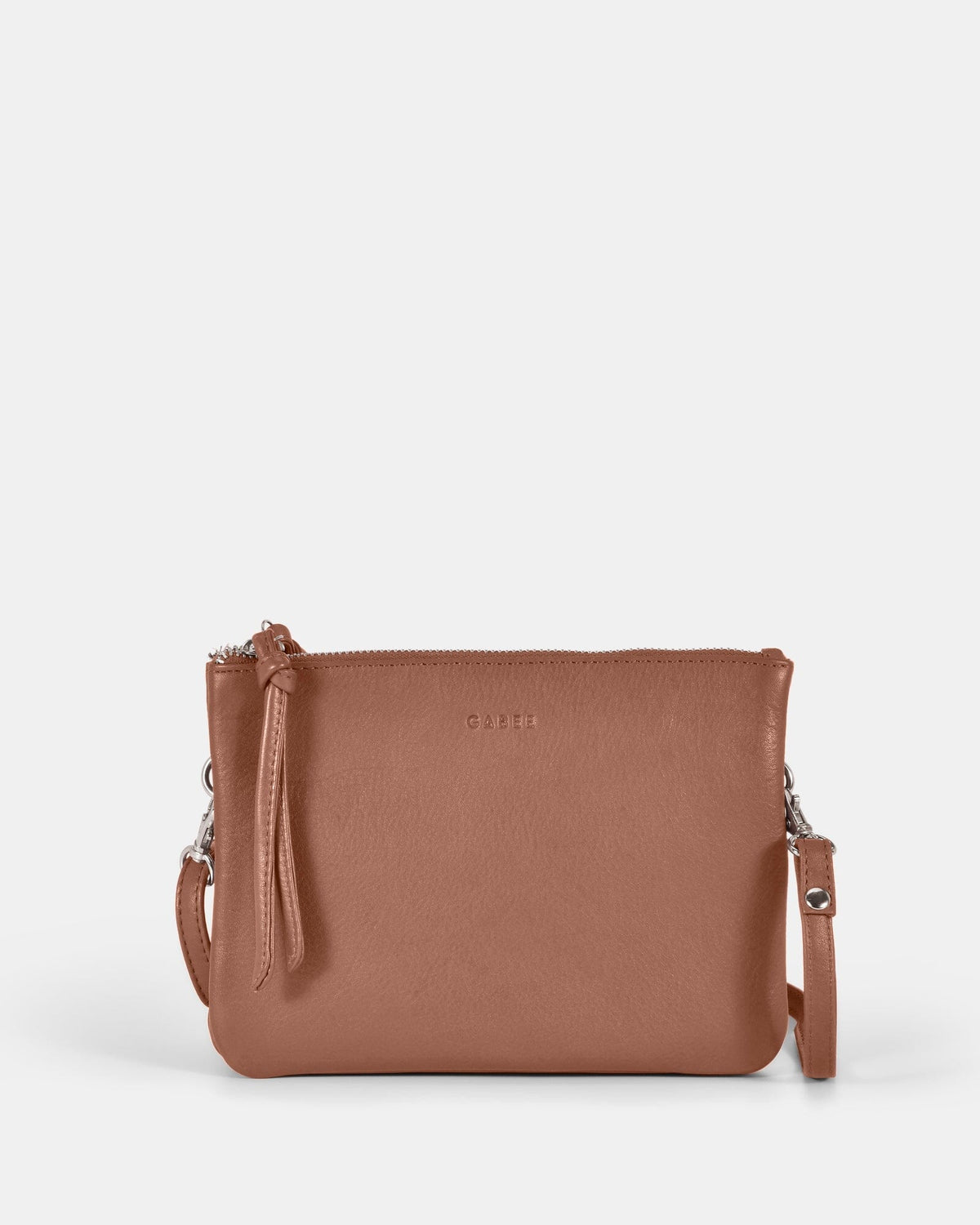 Fulton Soft Leather Double Pouch Crossbody - Taupe