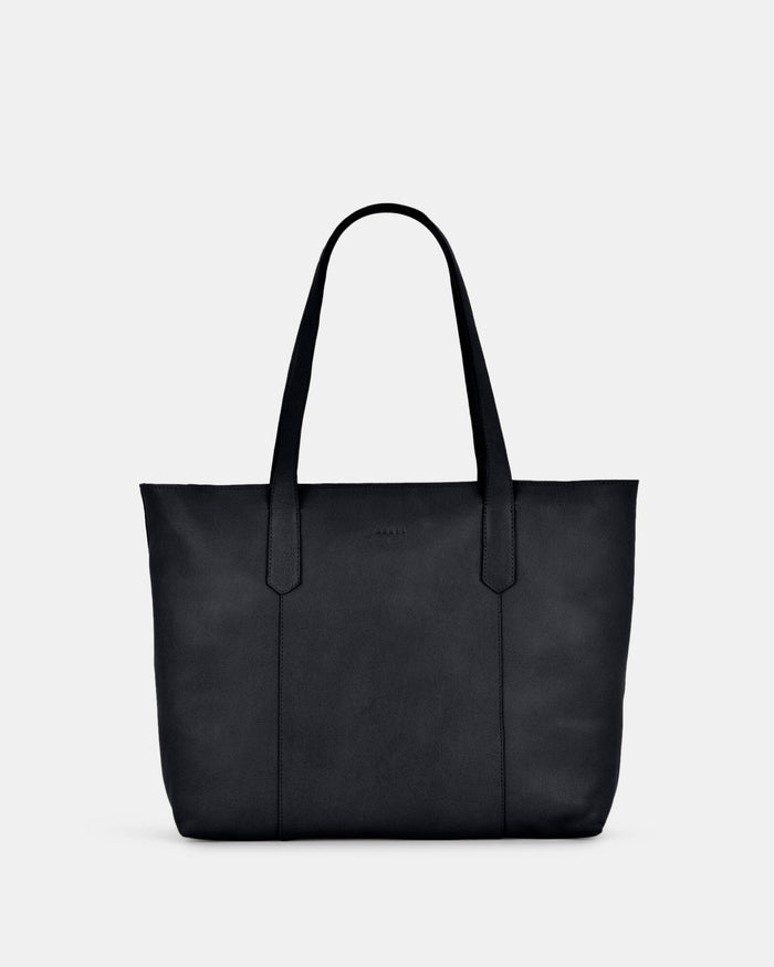 Genine Leather Tote Bag - Navy