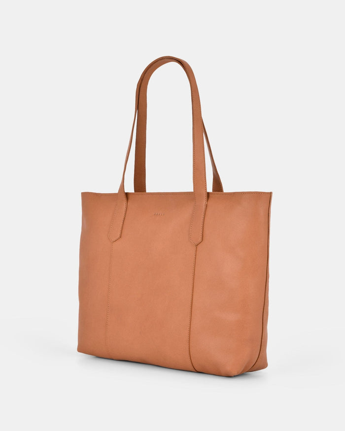 Genine Leather Tote Bag - Tan