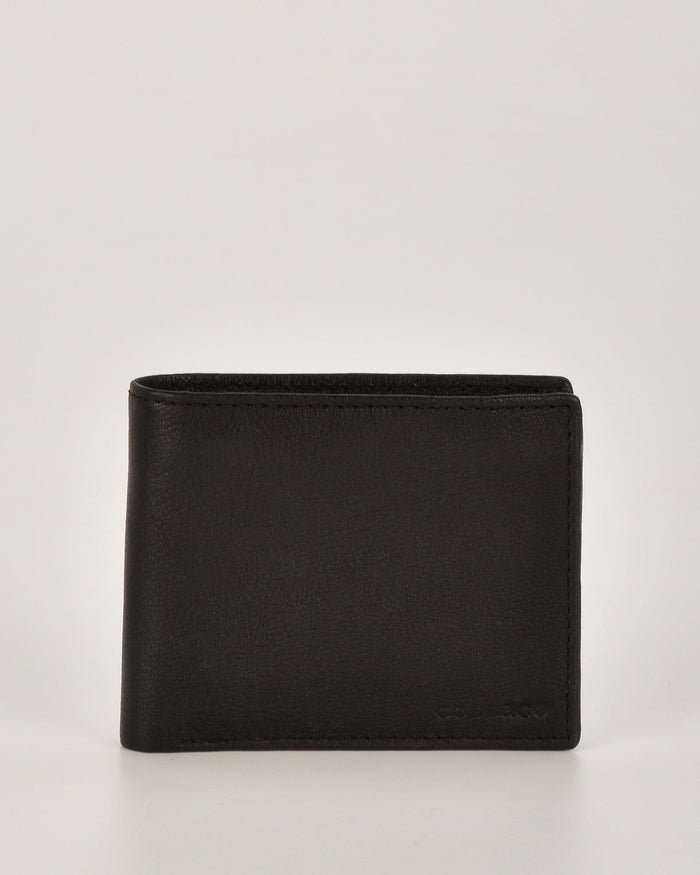 Gilbert Leather RFID Wallet with fold out card section Wallet COBB & CO Black 