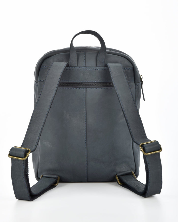 Glenwood Leather Backpack - Navy