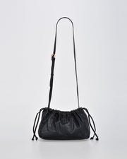 Halley Metallic Drawstring Crossbody - Black