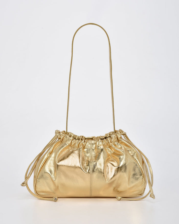 Halley Metallic Drawstring Crossbody