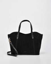 Hawthorn Suede & Leather Tote Bag - Black