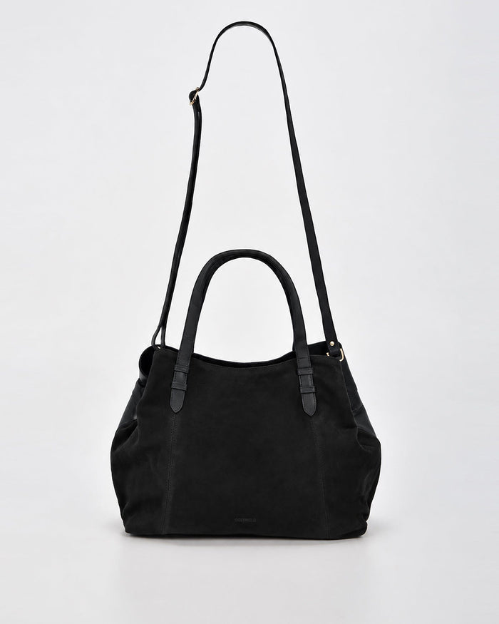 Hawthorn Suede & Leather Tote Bag - Black