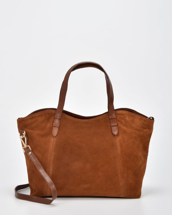 Hawthorn Suede & Leather Tote Bag - Tan