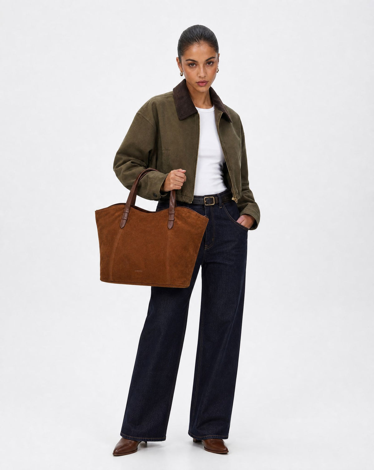 Hawthorn Suede & Leather Tote Bag - Tan