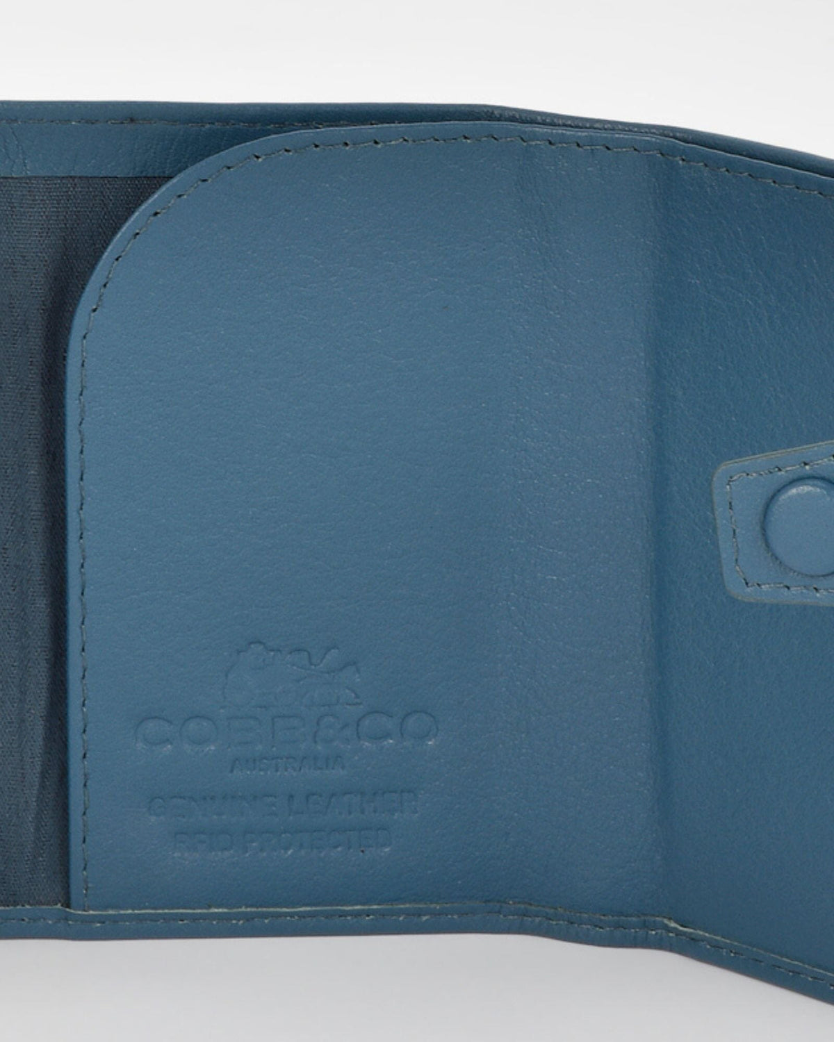 Healy Leather & RFID Safe Metal Card Holder - Blue